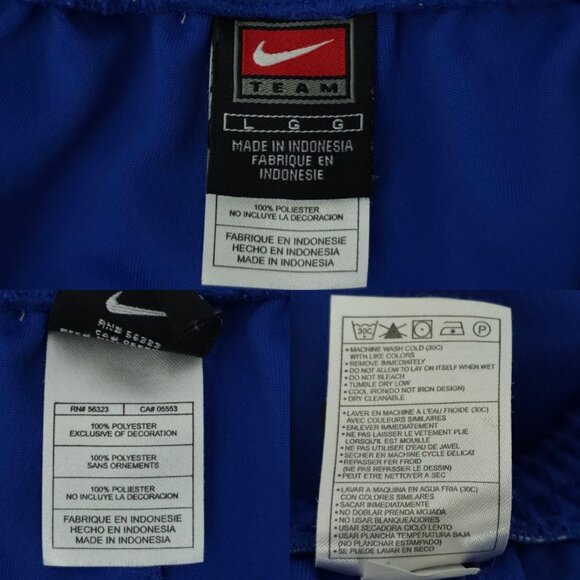 Nike Team Track Wind Pants Mens L Zipper Legs Elastic Drawstring Waist Blue - Picture 8 of 16